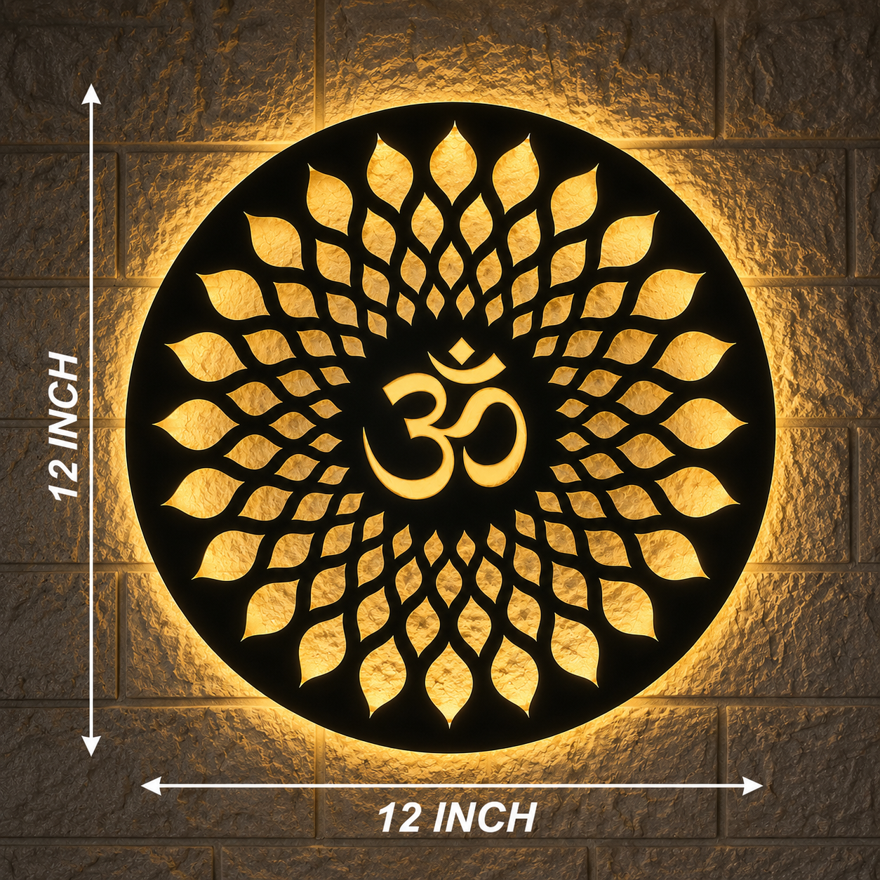 Om Mandala Wall Art Backlit LED For Pooja Room & Temple