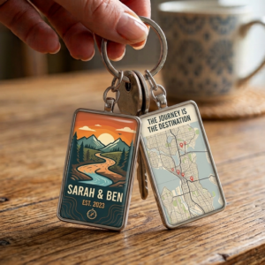 Photo Printed Rectangle Shape Keychain